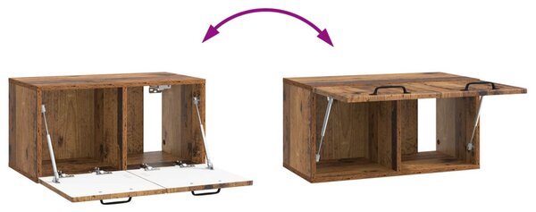 Fali TV szekrény Antik Fa 59,5 x 31 x 30 cm Szerelt Fa