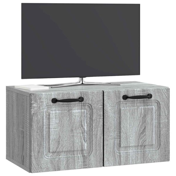 Fali TV szekrény Szürke Sonoma 59,5 x 31 x 30 cm Szerelt Fa