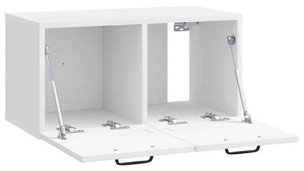 Fali TV szekrény Magasfényű Fehér 59,5 x 31 x 30 cm Szerelt Fa