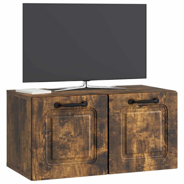 Fali TV szekrény Füstös Tölgy 59,5 x 31 x 30 cm Szerelt Fa