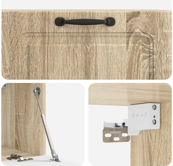 Fali TV szekrény Sonoma Tölgy 78,5 x 31 x 30 cm Szerelt Fa