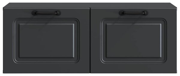 Fali TV szekrény Fekete 78,5 x 31 x 30 cm Szerelt Fa