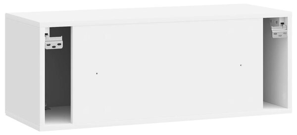 Fali TV szekrény Magasfényű Fehér 78,5 x 31 x 30 cm Szerelt Fa