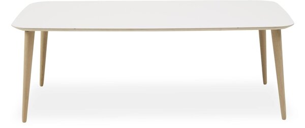 Norton dohányzóasztal, fehér, tölgy láb, 68x128 cm