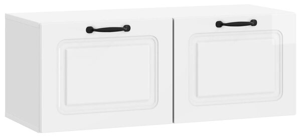 Fali TV szekrény Magasfényű Fehér 78,5 x 31 x 30 cm Szerelt Fa