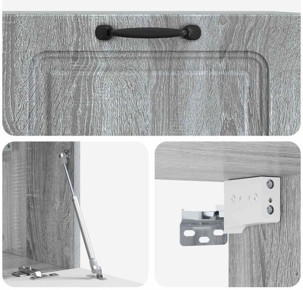 Fali TV szekrény Szürke Sonoma 78,5 x 31 x 30 cm Szerelt Fa
