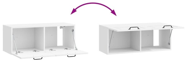 Fali TV szekrény Magasfényű Fehér 78,5 x 31 x 30 cm Szerelt Fa