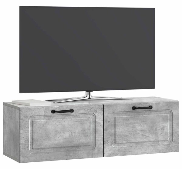 Fali TV szekrény Betonszürke 98 x 31 x 30 cm Szerelt Fa