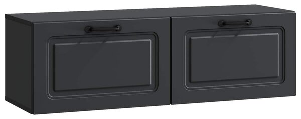 Fali TV szekrény Fekete 98 x 31 x 30 cm Szerelt Fa