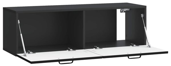 Fali TV szekrény Fekete 98 x 31 x 30 cm Szerelt Fa