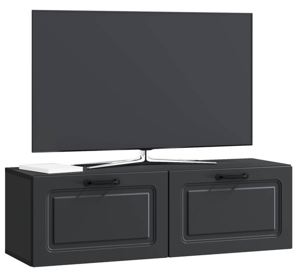 Fali TV szekrény Fekete 98 x 31 x 30 cm Szerelt Fa