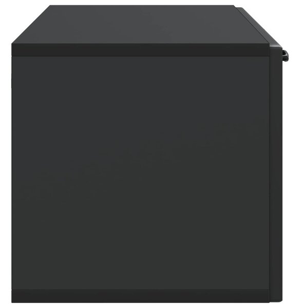 Fali TV szekrény Fekete 98 x 31 x 30 cm Szerelt Fa