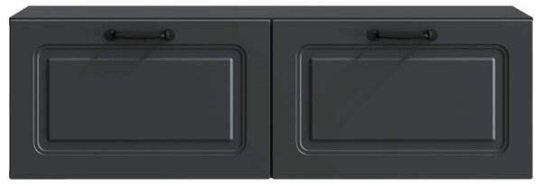 Fali TV szekrény Fekete 98 x 31 x 30 cm Szerelt Fa