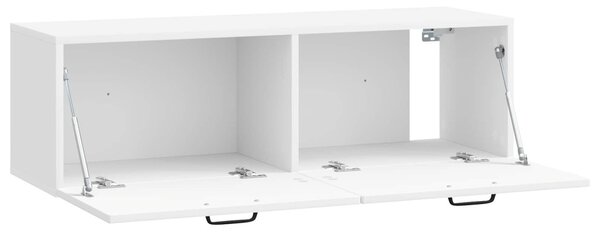 Fali TV szekrény Magasfényű Fehér 98 x 31 x 30 cm Szerelt Fa