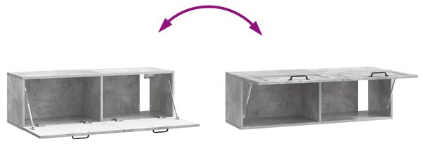 Fali TV szekrény Betonszürke 98 x 31 x 30 cm Szerelt Fa