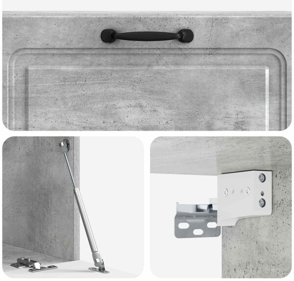 Fali TV szekrény Betonszürke 98 x 31 x 30 cm Szerelt Fa