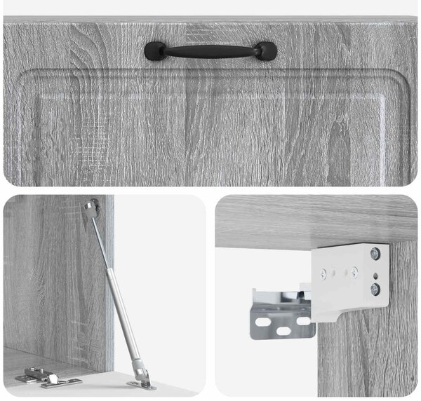 Fali TV szekrény Szürke Sonoma 98 x 31 x 30 cm Szerelt Fa