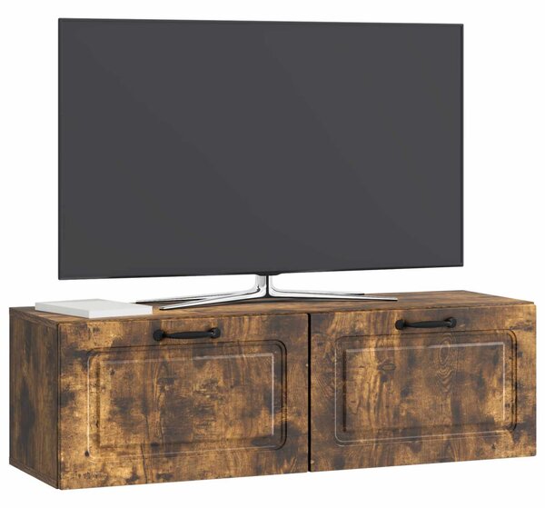 Fali TV szekrény Füstös Tölgy 98 x 31 x 30 cm Szerelt Fa