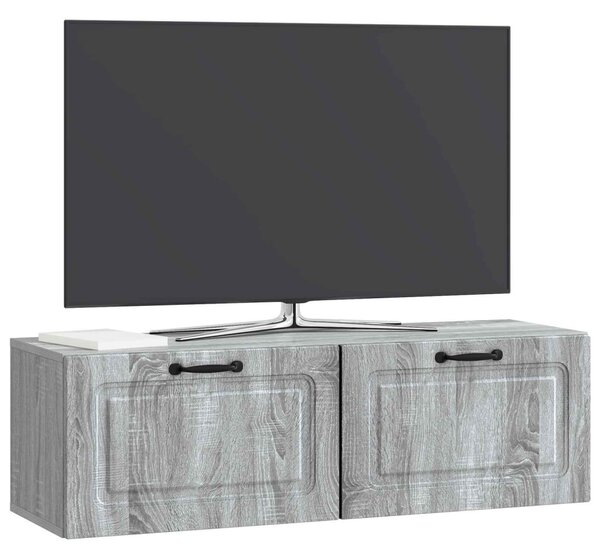 Fali TV szekrény Szürke Sonoma 98 x 31 x 30 cm Szerelt Fa