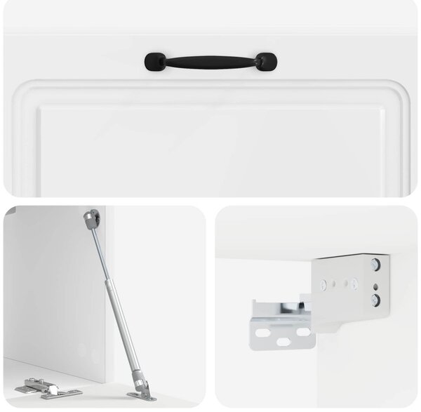 Fali TV szekrény Magasfényű Fehér 98 x 31 x 30 cm Szerelt Fa