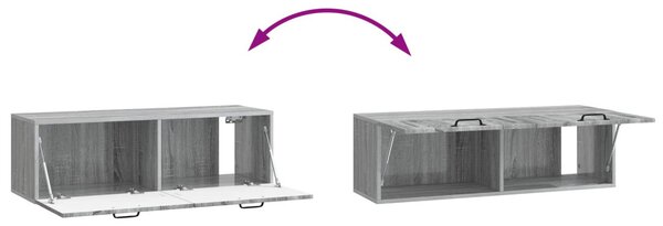 Fali TV szekrény Szürke Sonoma 98 x 31 x 30 cm Szerelt Fa