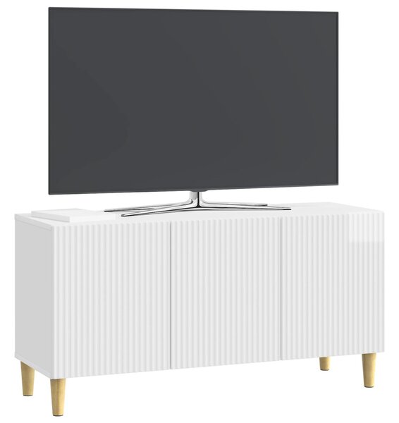 TV szekrény Magasfényű Fehér 99 x 34,5 x 50 cm Szerelt Fa