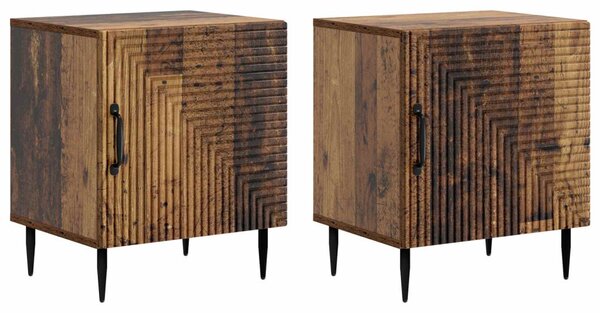 Éjjeliszekrény 2 pcs Antik Fa 43 x 34,5 x 50 cm Szerelt Fa