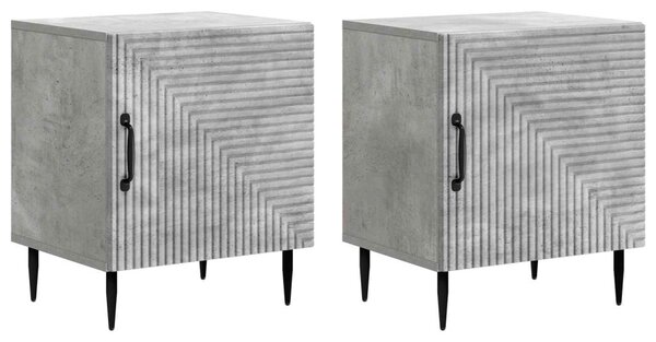 Éjjeliszekrény 2 pcs Betonszürke 43 x 34,5 x 50 cm Szerelt Fa