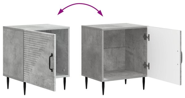 Éjjeliszekrény 2 pcs Betonszürke 43 x 34,5 x 50 cm Szerelt Fa