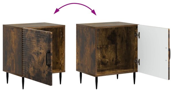 Éjjeliszekrény 2 pcs Füstös Tölgy 43 x 34,5 x 50 cm Szerelt Fa
