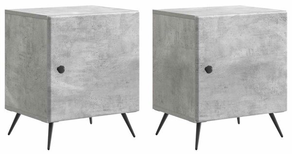 Éjjeliszekrény 2 pcs Betonszürke 43 x 34,5 x 50 cm Szerelt Fa
