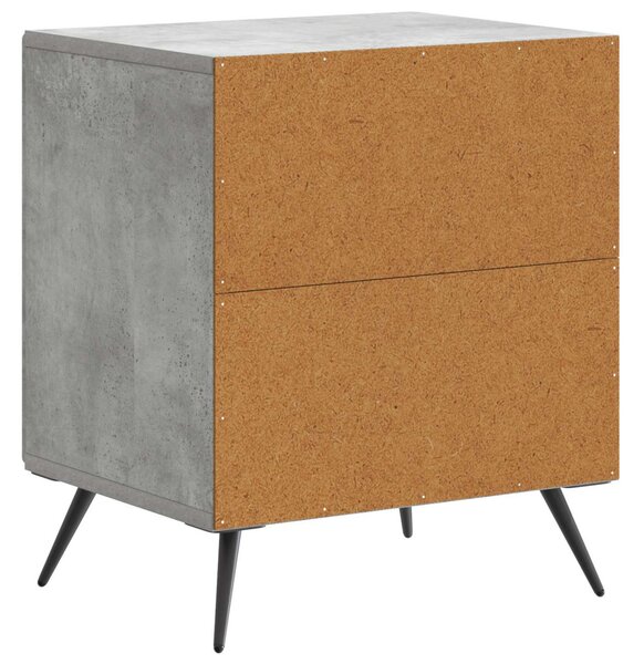 Éjjeliszekrény 2 pcs Betonszürke 43 x 34,5 x 50 cm Szerelt Fa