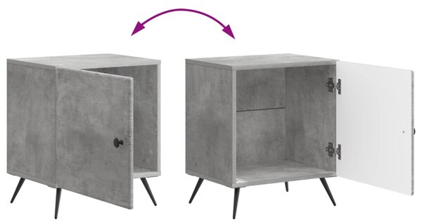Éjjeliszekrény 2 pcs Betonszürke 43 x 34,5 x 50 cm Szerelt Fa