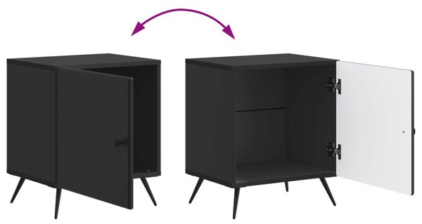 Éjjeliszekrény 2 pcs Fekete 43 x 34,5 x 50 cm Szerelt Fa