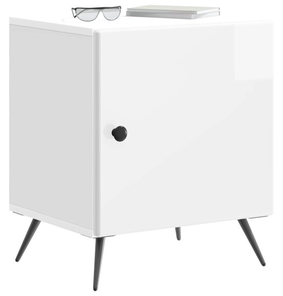 Éjjeliszekrény 2 pcs Magasfényű Fehér 43 x 34,5 x 50 cm
