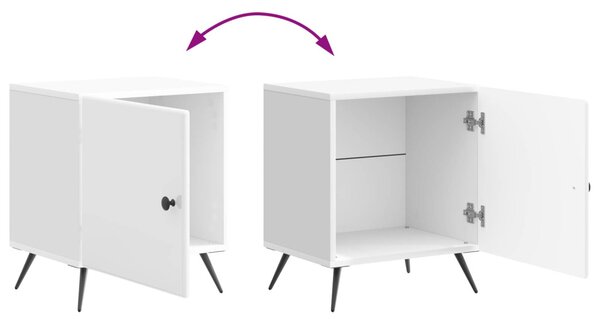 Éjjeliszekrény 2 pcs Magasfényű Fehér 43 x 34,5 x 50 cm