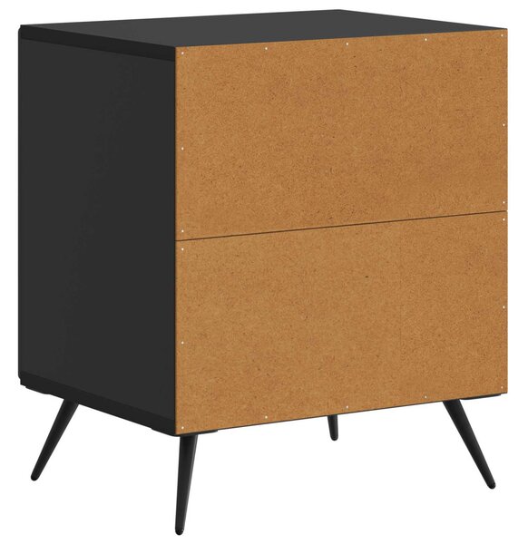 Éjjeliszekrény 2 pcs Fekete 43 x 34,5 x 50 cm Szerelt Fa