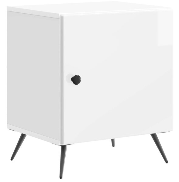 Éjjeliszekrény 2 pcs Magasfényű Fehér 43 x 34,5 x 50 cm