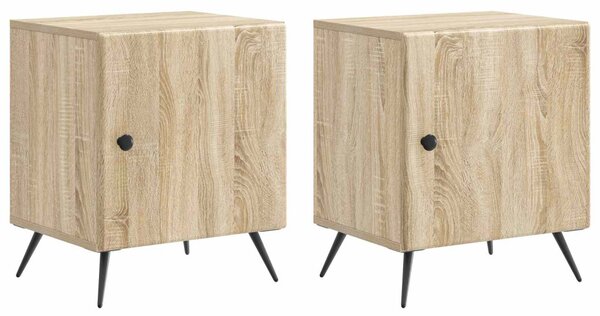 Éjjeliszekrény 2 pcs Sonoma Tölgy 43 x 34,5 x 50 cm Szerelt Fa