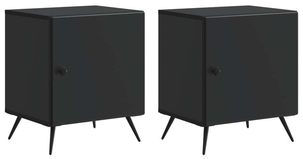 Éjjeliszekrény 2 pcs Fekete 43 x 34,5 x 50 cm Szerelt Fa