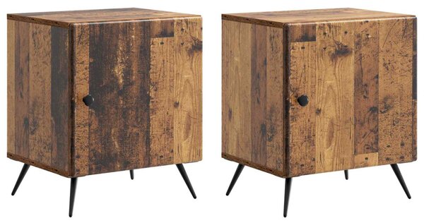 Éjjeliszekrény 2 pcs Antik Fa 43 x 34,5 x 50 cm Szerelt Fa