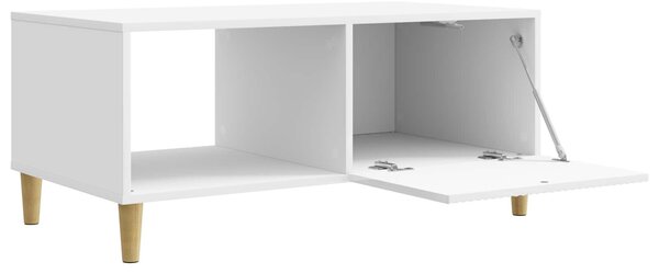 Dohányzóasztal Magasfényű Fehér 90 x 50 x 40 cm Szerelt Fa