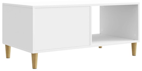 Dohányzóasztal Magasfényű Fehér 90 x 50 x 40 cm Szerelt Fa