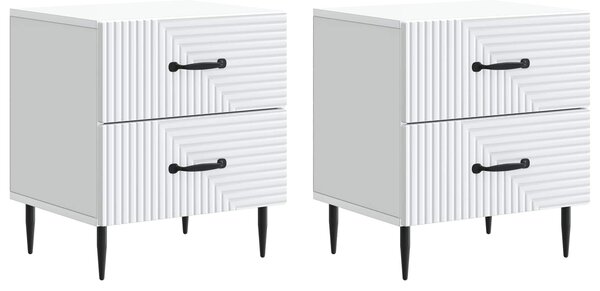 Éjjeliszekrény 2 pcs Fehér 43 x 34,5 x 47,5 cm Szerelt Fa
