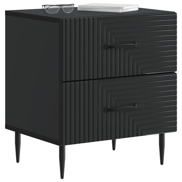 Éjjeliszekrény 2 pcs Fekete 43 x 34,5 x 47,5 cm Szerelt Fa