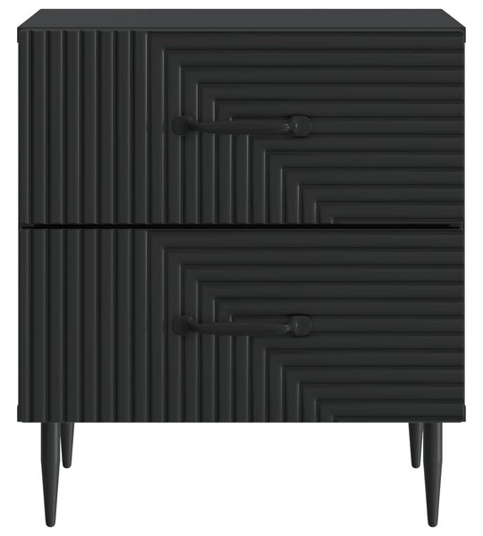 Éjjeliszekrény 2 pcs Fekete 43 x 34,5 x 47,5 cm Szerelt Fa
