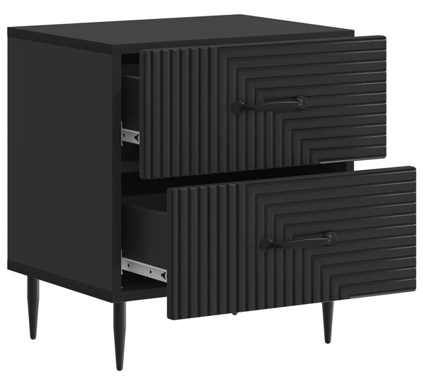 Éjjeliszekrény 2 pcs Fekete 43 x 34,5 x 47,5 cm Szerelt Fa