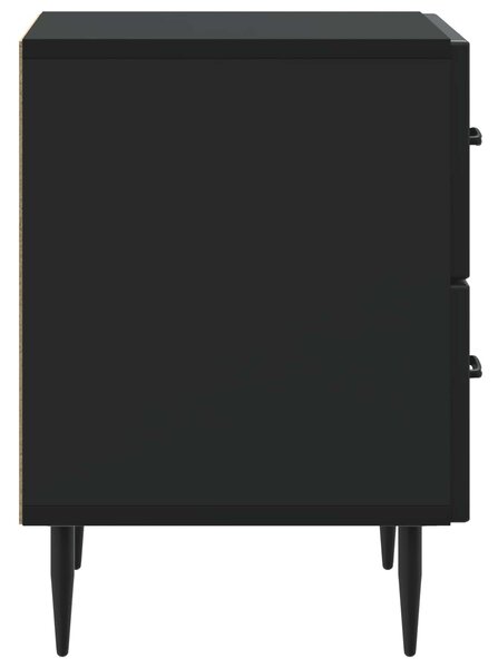 Éjjeliszekrény 2 pcs Fekete 43 x 34,5 x 47,5 cm Szerelt Fa