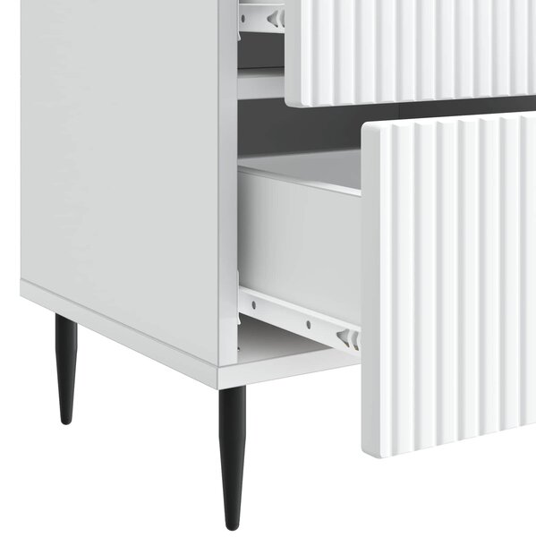 Éjjeliszekrény 2 pcs Fehér 43 x 34,5 x 47,5 cm Szerelt Fa