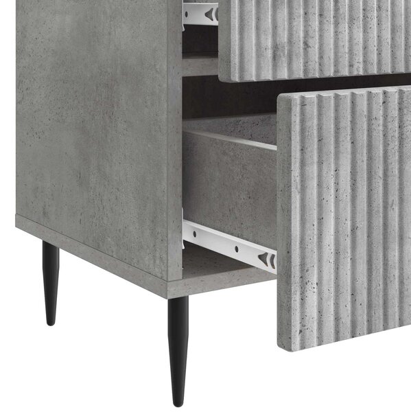 Éjjeliszekrény 2 pcs Betonszürke 43 x 34,5 x 47,5 cm Szerelt Fa